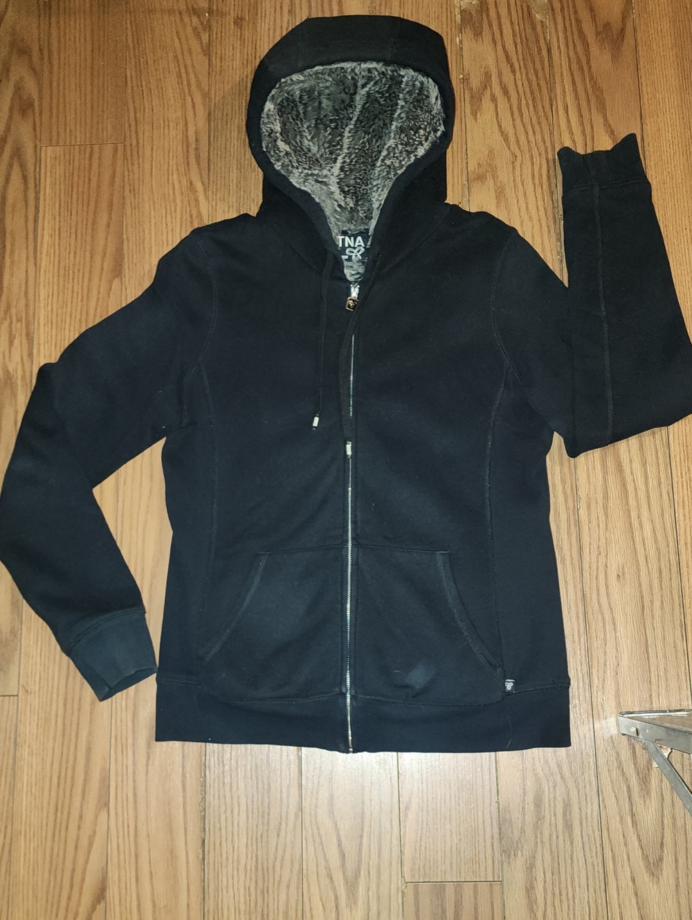 TNA Black Teddy-Lined Zip Hoodie